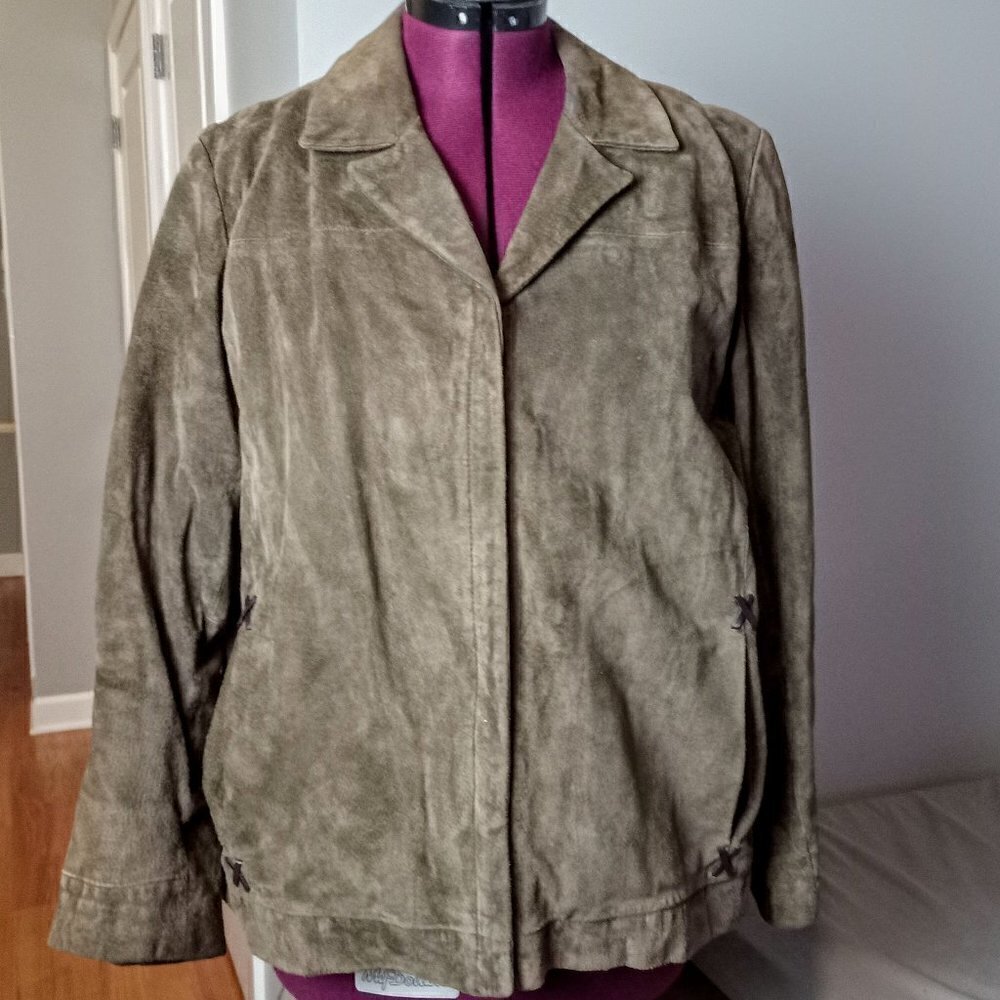 Vintage Venezia Taupe Suede Leather Jacket